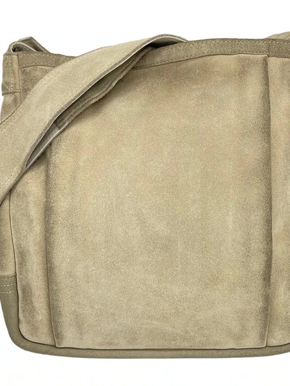 Porter /Yoshida Beige Suede Shoulder Bag